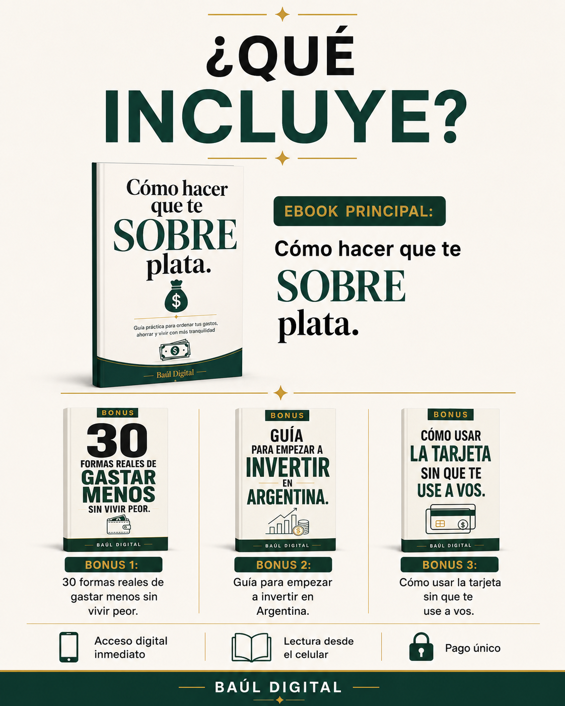 Cómo hacer que te SOBRE plata | Pack financiero + 3 bonus | PDF